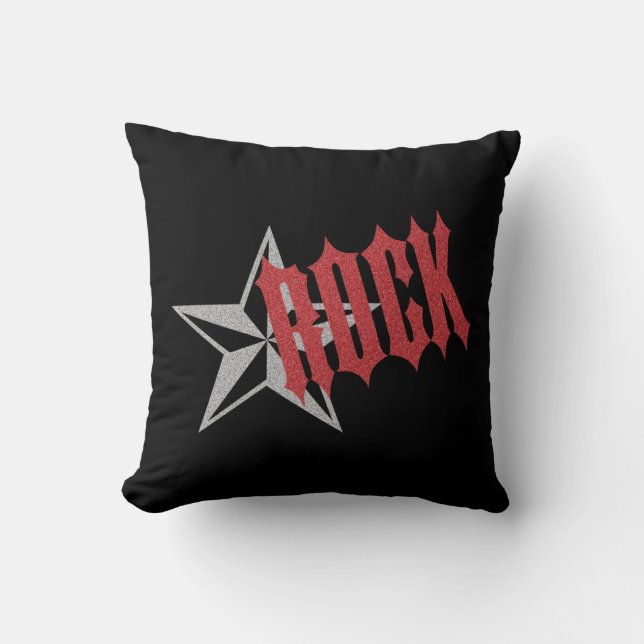 Rock Star Throw Pillow (Front)