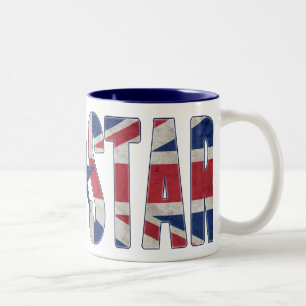 Rock Star Union Jack Flag Two-Tone Coffee Mug