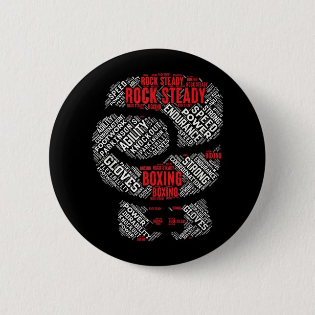Rock Steady Boxing Glove Parkinsons  2 Inch Round Button (Front)