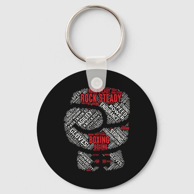 Rock Steady Boxing Glove Parkinsons  Keychain (Front)