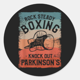 Rock Steady Boxing Knock Out Parkinsons Awareness Classic Round Sticker