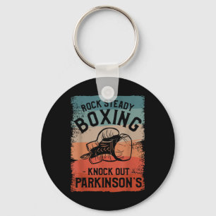 Rock Steady Boxing Knock Out Parkinsons Awareness  Keychain