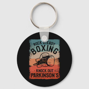 Rock Steady Boxing Knock Out Parkinson's Awareness Keychain