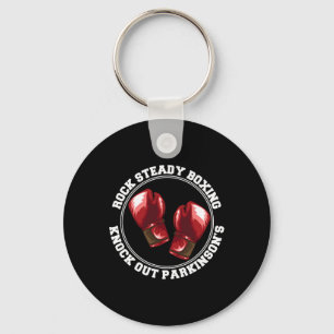 Rock Steady Boxing Knock Out Parkinsons Fighter Re Keychain
