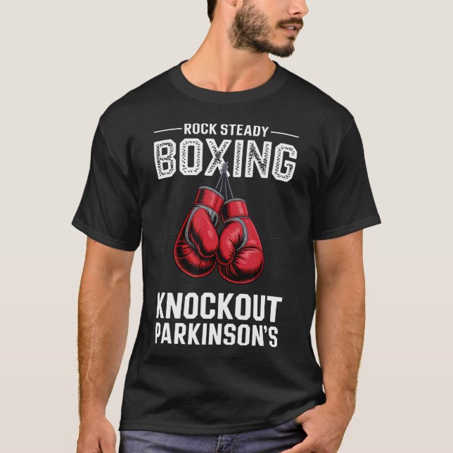 Rock Steady Boxing Knockout Parkinsons T-Shirt (Front)