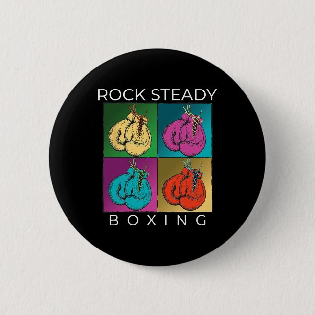 Rock Steady Boxing Multi-colour Gloves  2 Inch Round Button (Front)