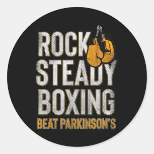Rock Steady Boxing Parkinson's Autumn Gloves Vinta Classic Round Sticker