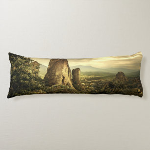 Rock Sunset in Greece Body Pillow