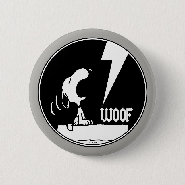 Rock Tees | Snoopy Howling 2 Inch Round Button (Front)