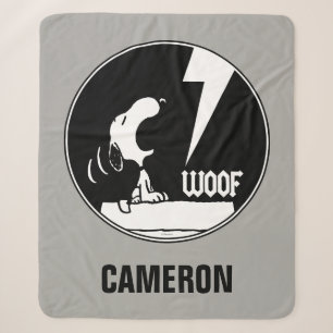 Rock Tees Snoopy Howling Add Your Name Sherpa Blanket