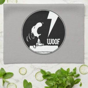 Rock Tees   Snoopy Howling Kitchen Towel