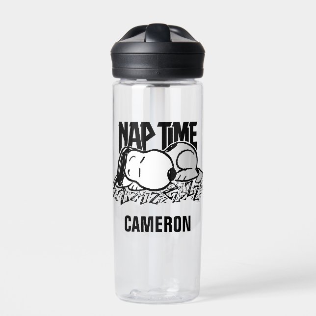 Rock Tees | Snoopy Nap Time | Add Your Name Water Bottle (Front)