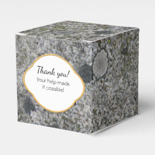 Rock Texture Grey Granite with Moss any Text Favor Box