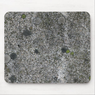 Rock Texture Grey Granite with Moss Mouse Pad