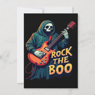 Rock the Boo - Halloween Skeleton Guitar Design Invitation