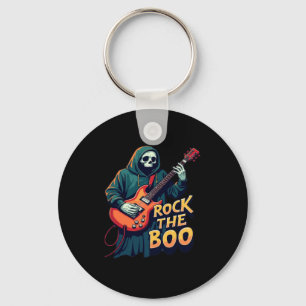 Rock the Boo - Halloween Skeleton Guitar Design Keychain