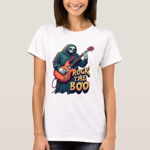 Rock the Boo - Halloween Skeleton Guitar Design T-Shirt