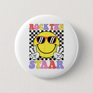 Rock The Staar Test Day Motivational Teacher Testi 2 Inch Round Button