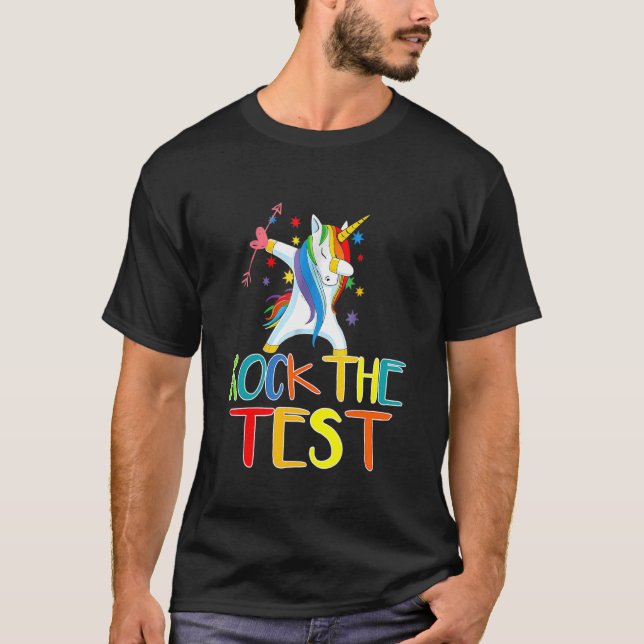 Rock The Tes Test Day Teacher Testing Squad Unicor T-Shirt (Front)