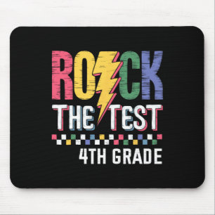 Rock The Test 4th Grade Testing Day Teacher Studen Mouse Pad