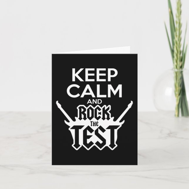 Rock The Test Day Teacher Testing State Idea Schoo Card (Front)