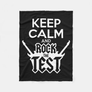 Rock The Test Day Teacher Testing State Idea Schoo Fleece Blanket