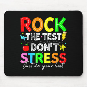 Rock the test funny for teacher students kids wome mouse pad