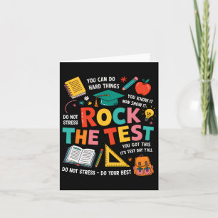 Rock The Test Funny Testing Day Teacher Student Te Card