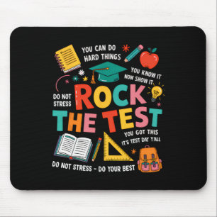 Rock The Test Funny Testing Day Teacher Student Te Mouse Pad