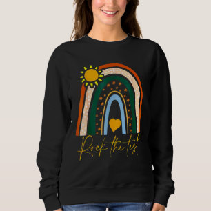 Rock The Test Test Day Teacher Testing Day Rainbow Sweatshirt