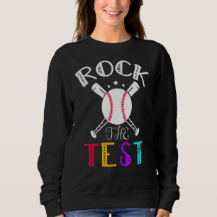 Rock The Test Test Day Teacher Testing Day Rainbow Sweatshirt