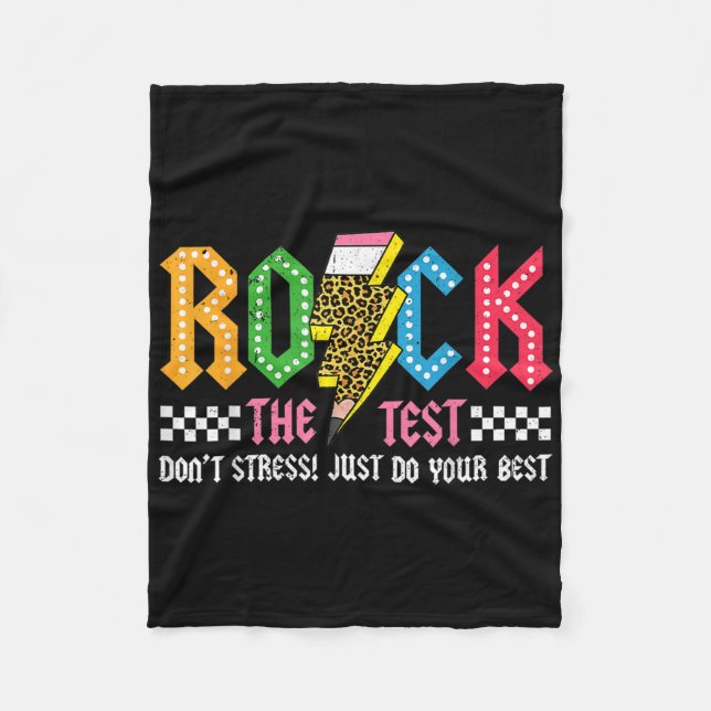 Rock The Test Testing Day Dont Stress Abcd Alphabe Fleece Blanket (Front)