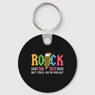 Rock The Test Testing Day Dont Stress Abcd Alphabe Keychain