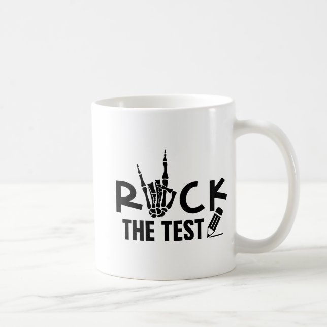 Rock The Test Testing Day Exam For Teacher Student Coffee Mug (Right)