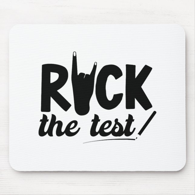 Rock The Test Testing Day Exam For Teacher Student Mouse Pad (Front)