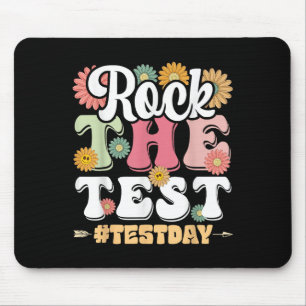 Rock The Test Testing Day Groovy Motivational Teac Mouse Pad