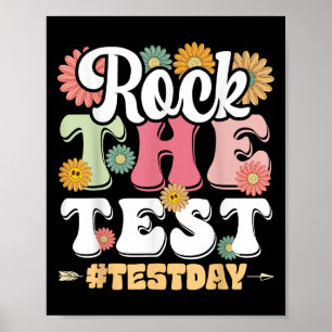 Rock The Test Testing Day Groovy Motivational Teac Poster