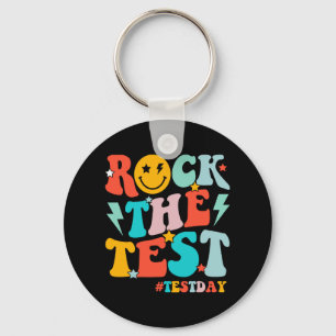 Rock The Test Testing Day Motivational Students Ki Keychain