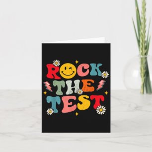Rock The Test Testing Day Retro Motivational Teach Card