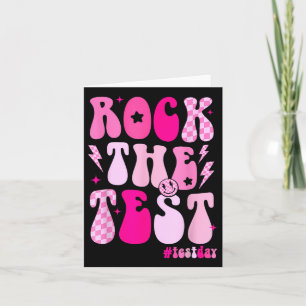 Rock The Test Testing Day Retro Motivational Teach Card