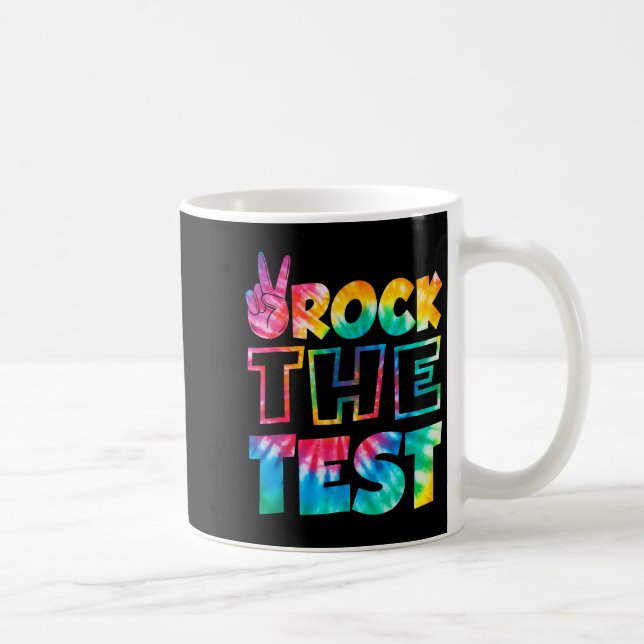 Rock The Test Testing Day Retro Motivational Teach Coffee Mug (Right)