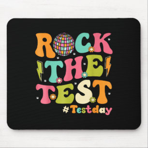 Rock The Test Testing Day Retro Motivational Teach Mouse Pad