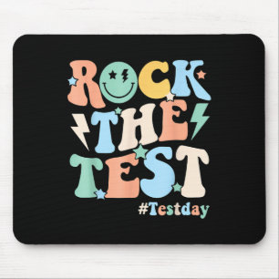 Rock The Test Testing Day Retro Motivational Teach Mouse Pad