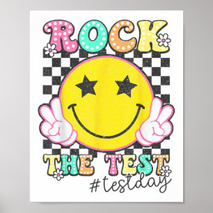 Rock The Test Testing Day Retro Motivational Teach Poster