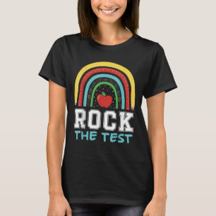 Rock The Test Testing Day Retro Motivational Teach T-Shirt