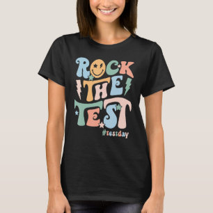 Rock The Test Testing Day Retro Motivational Teach T-Shirt