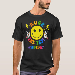 Rock The Test Testing Day Retro Motivational Teach T-Shirt