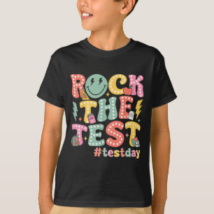 Rock The Test Testing Day Retro Motivational Teach T-Shirt