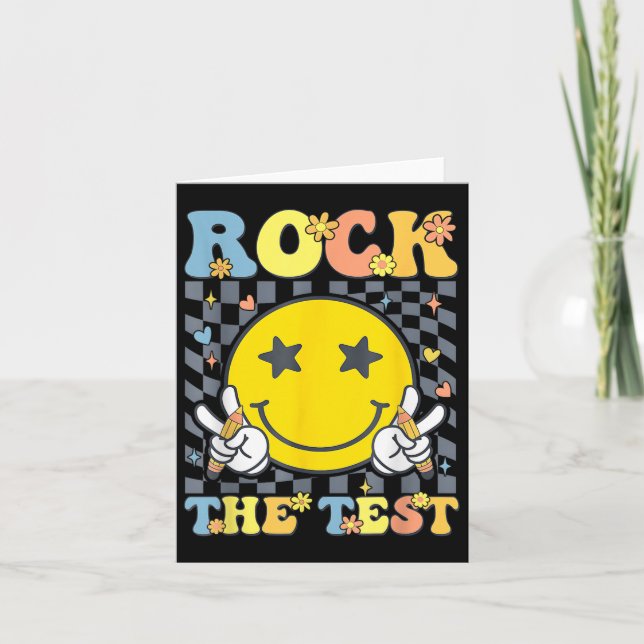 Rock The Test Testing Day Teacher  Card (Front)