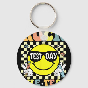 Rock The Test Testing Motivational Teacher Keychain